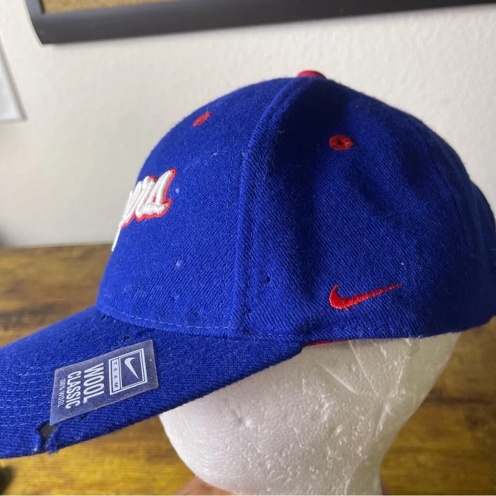 Vtg Y2K Nike Small Swoosh NBA Los Angeles Clippers Wool Hat Adult Blue Strapback
